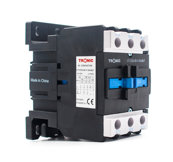 Contactor 50A 3 Pole 1NO 1NC 220V to 240VAC