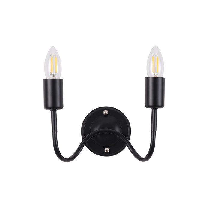 Iron Wall Lamp Black 2XE27 BK