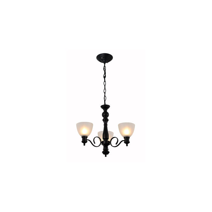 3-Light Chandelier with Frosted Glass Shades