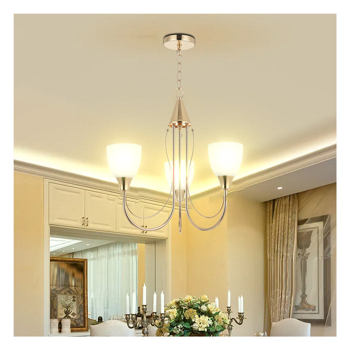 Chandelier  Light Pendant Lamp Golden E27 Bulb With 3 Lamp