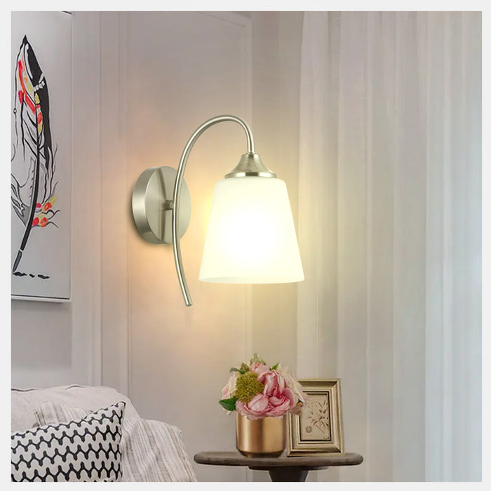 Modern Wall Light Fixture Silver Metal Frame