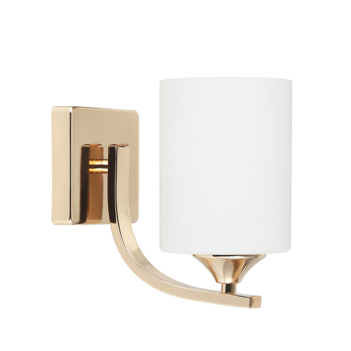 Cylindrical Frosted Glass Shade Wall Lamp Gold