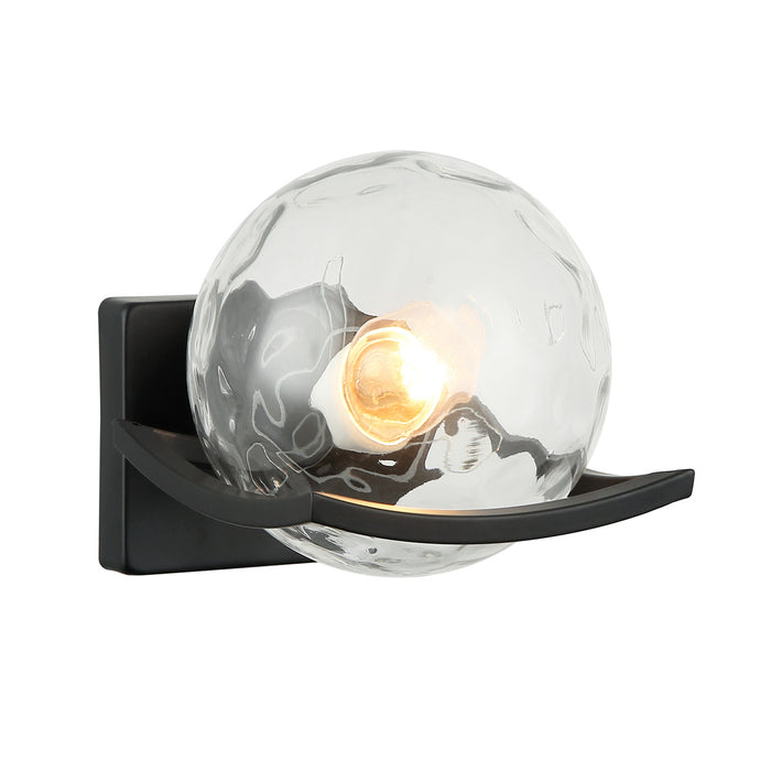 Clear Glass Globe Wall Lamp Black