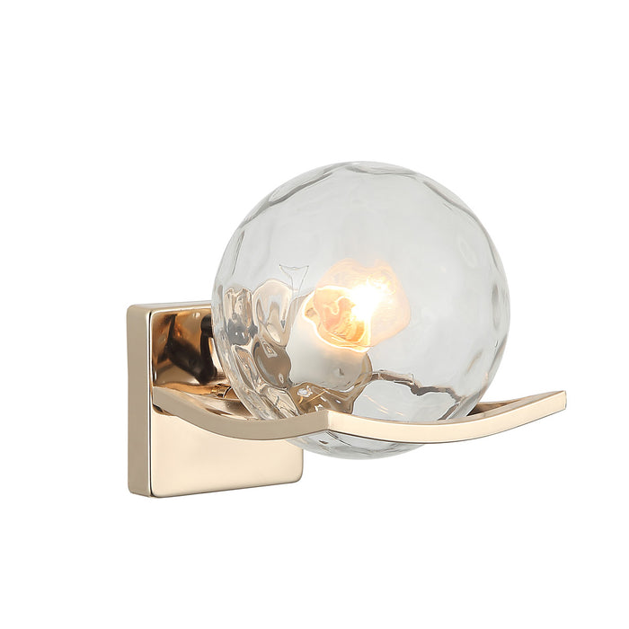 Clear Glass Globe Wall Lamp Golden