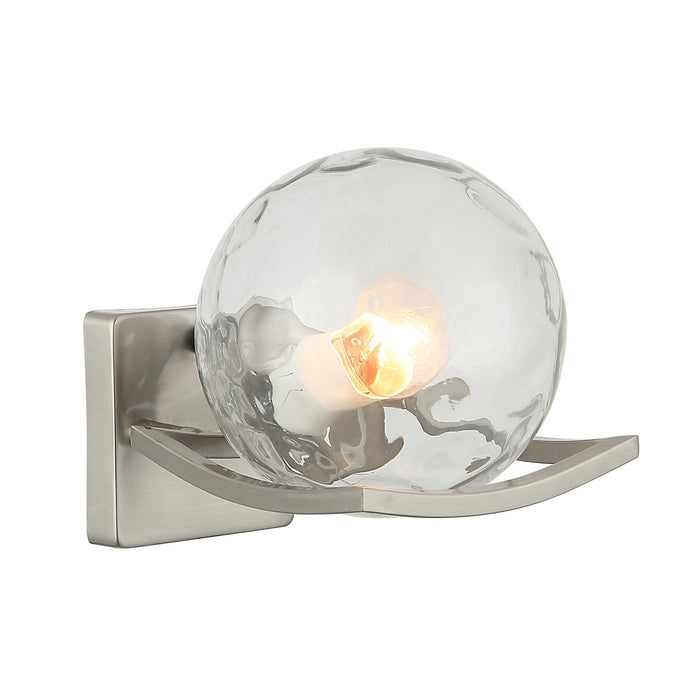 Clear Glass Globe Wall Lamp Silver