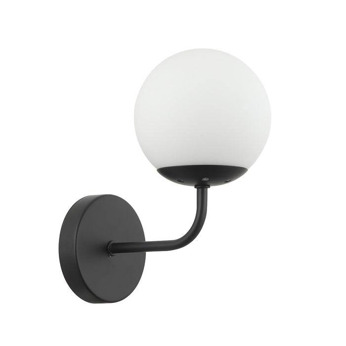 Frosted Glass Ball Type Wall Lamp Black