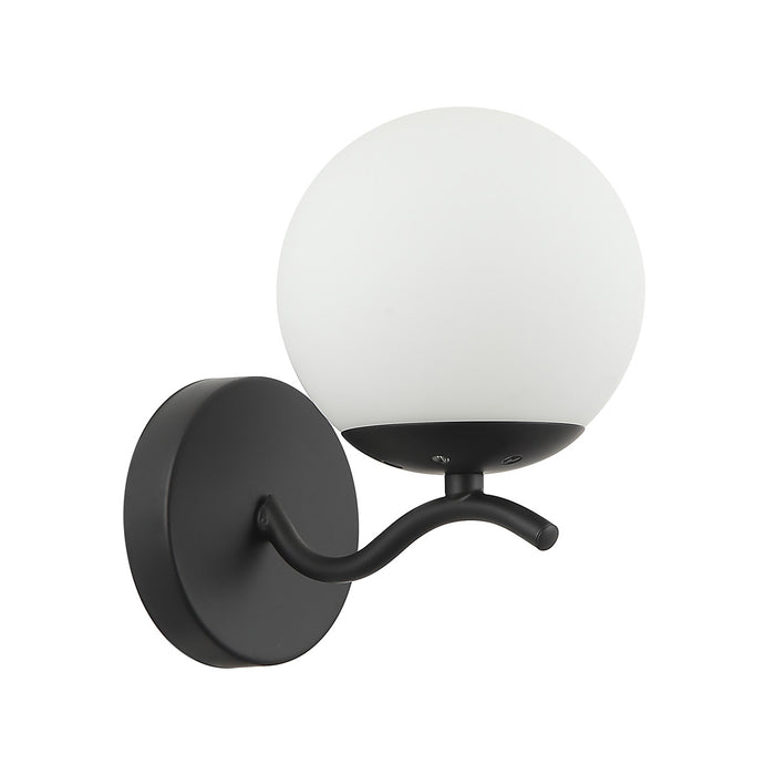 Modern Minimalist Wall Lamp Frosted Glass Globe Light Black