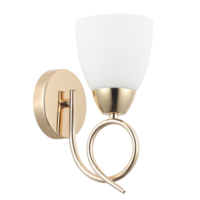 Modern Golden Wall Light With Frosted Glass Shade