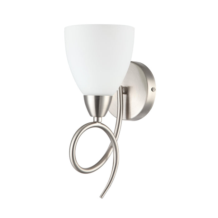 Modern Silver Wall Light With Frosted Glass Shade