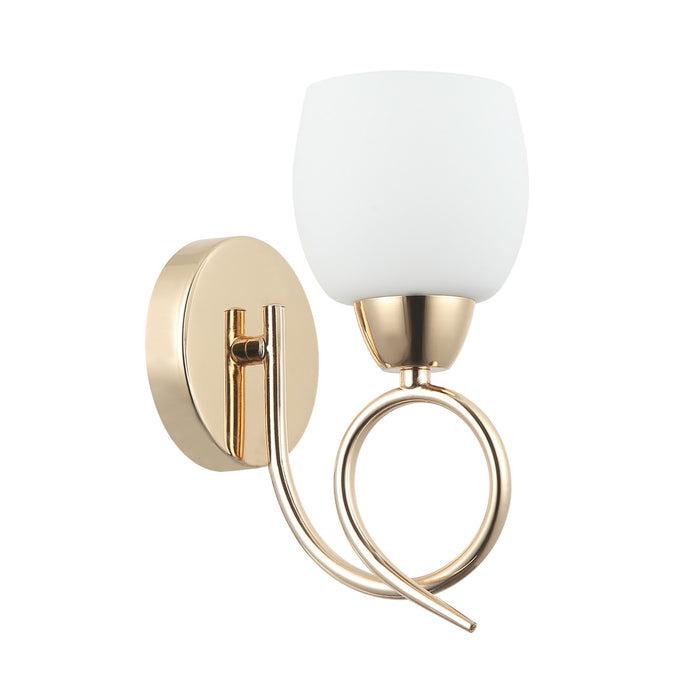 Modern Golden Wall Light With Frosted Glass Shade