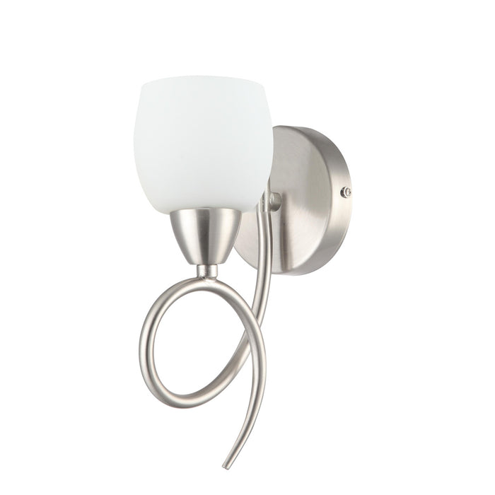 Modern Silver Wall Light With Frosted Glass Shade