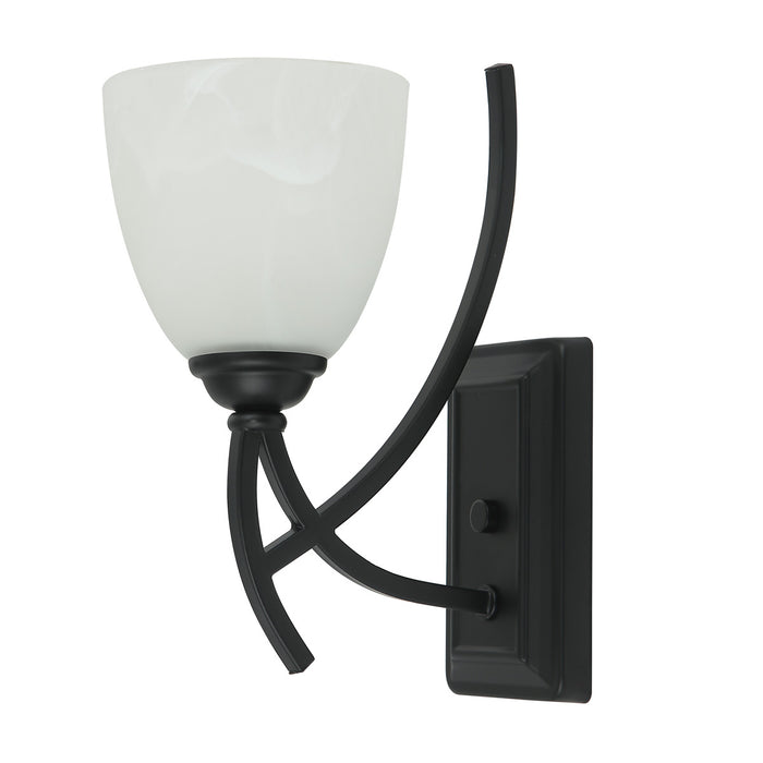 Modern Black Wall Light with Frosted Glass Shade Decorative