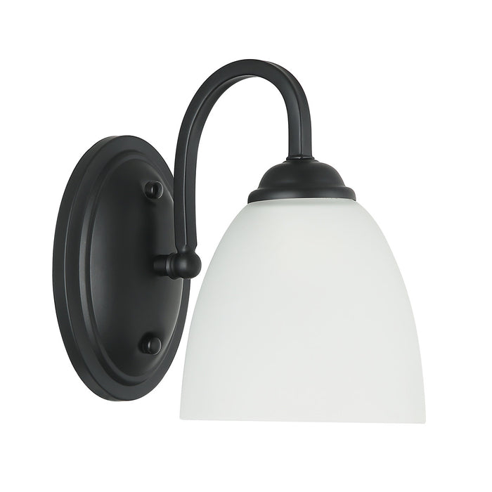 Classic Black Wall Light With Frosted Glass Shade