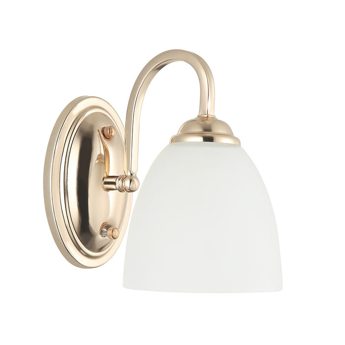 Classic Golden Wall Light with Frosted Glass Shade