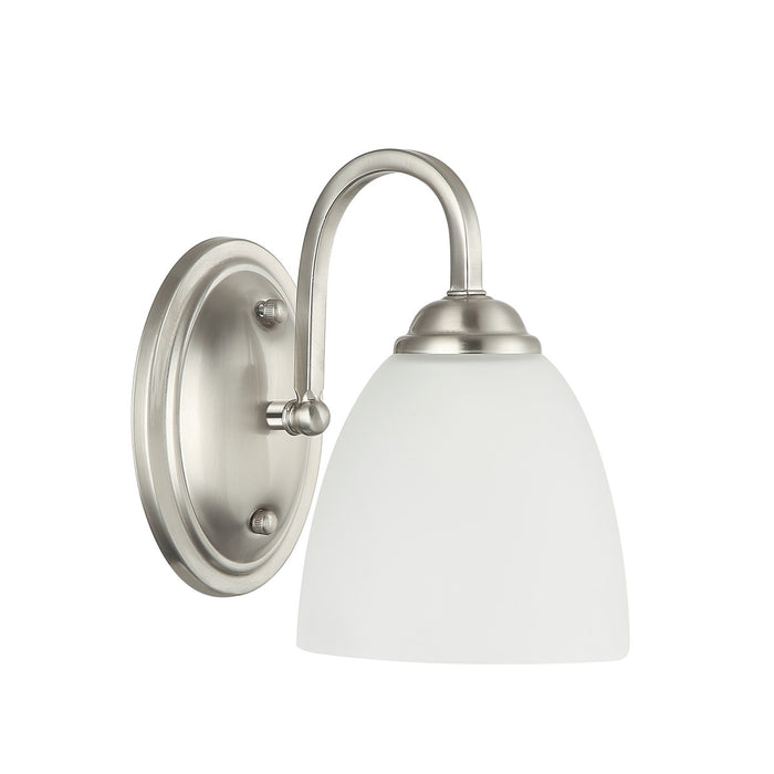 Classic Silver Wall Light with Frosted Glass Shade