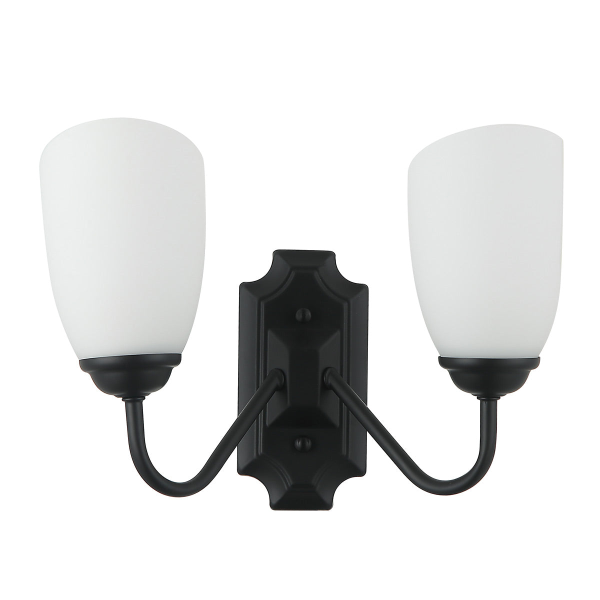 Modern Black Double Wall Light With Frosted Glass Shades – Tronic Kenya