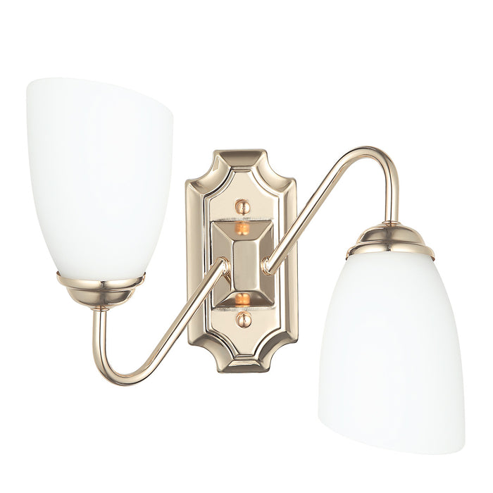 Modern Golden Double Wall Sconce with Frosted Glass Shades