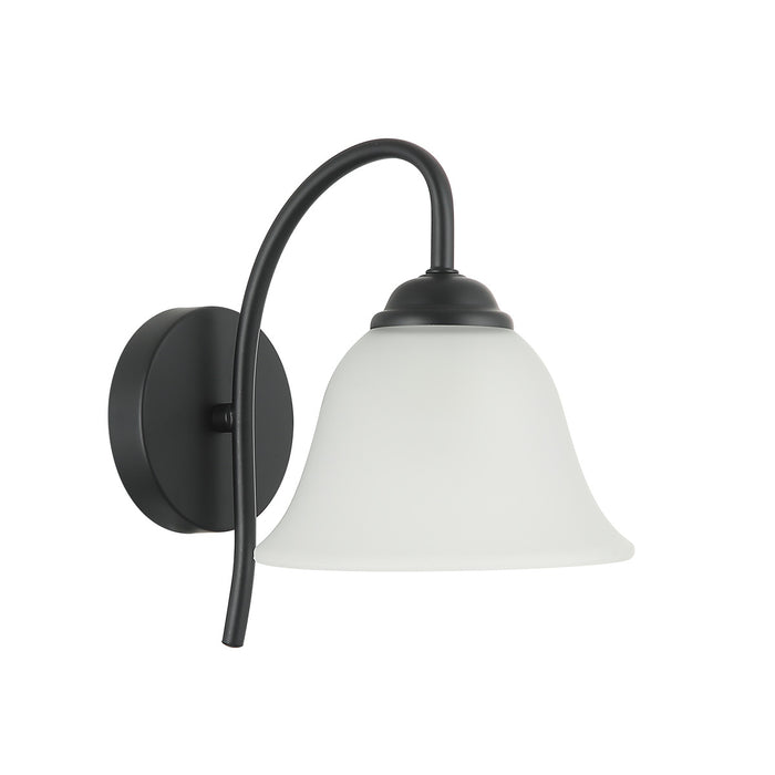 Black Wall Sconce Light With Frosted Glass Shade