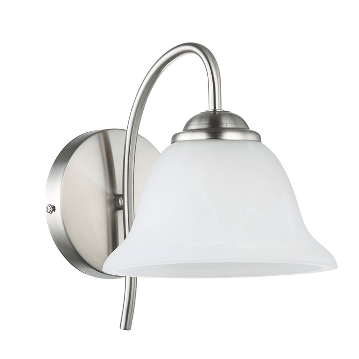 Silver Wall Sconce With Frosted Glass Shade