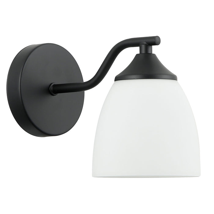 Modern Matte Black Wall Sconce With Frosted Glass Shade Indoor Lighting