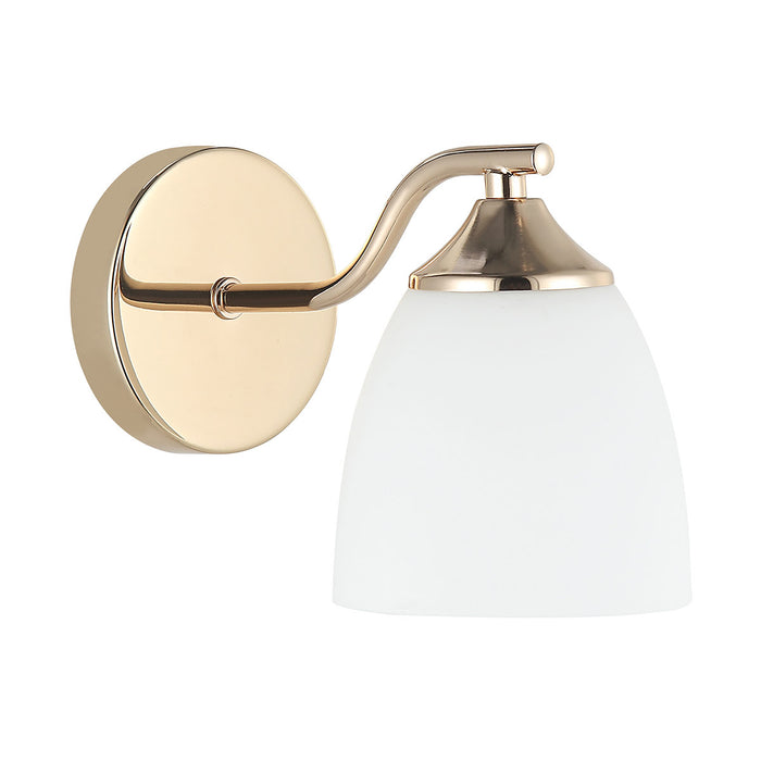 Indoor Modern Matte Golden Wall Light Sconce with Frosted Glass Shade