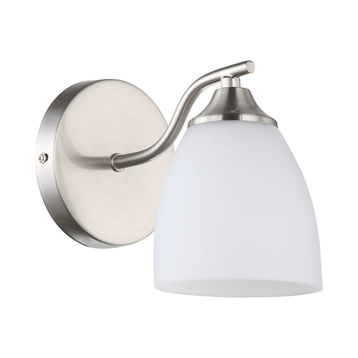 Modern Matte Silver Wall Sconce With Frosted Glass Shade Indoor Lighting