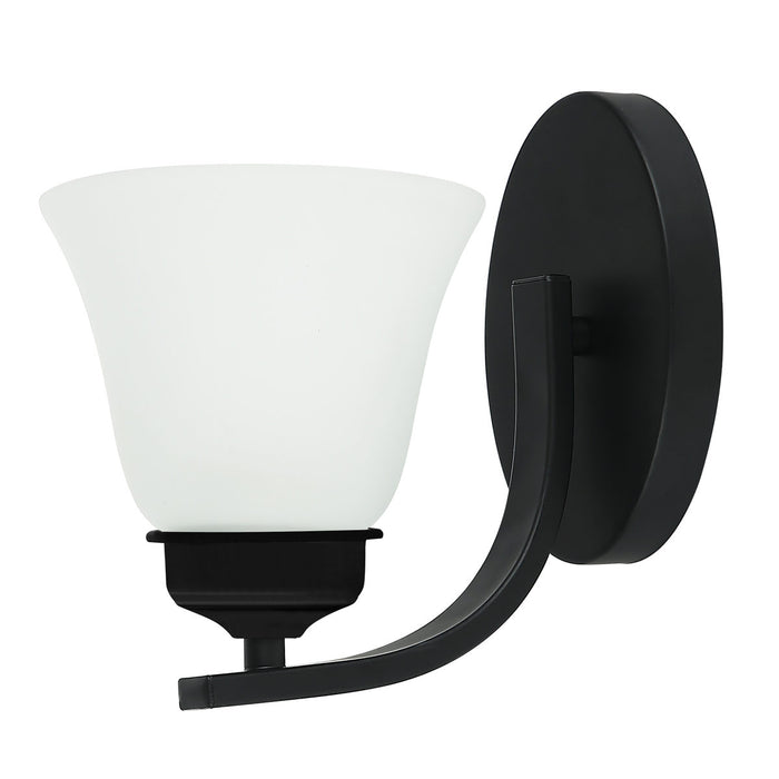 Indoor Elegant Matte Black Wall Light Sconce with Frosted Glass Shade