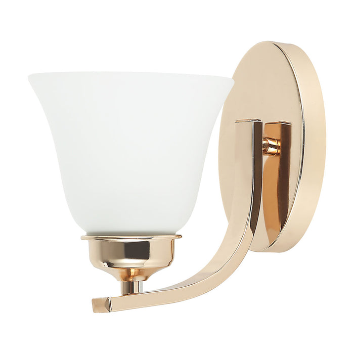 Indoor Wall Light Matte Golden Sconce with Frosted Glass Shade