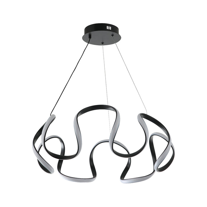 Modern Wave LED Pendant Light Contemporary Black & White Ceiling Fixture for Stylish Interiors