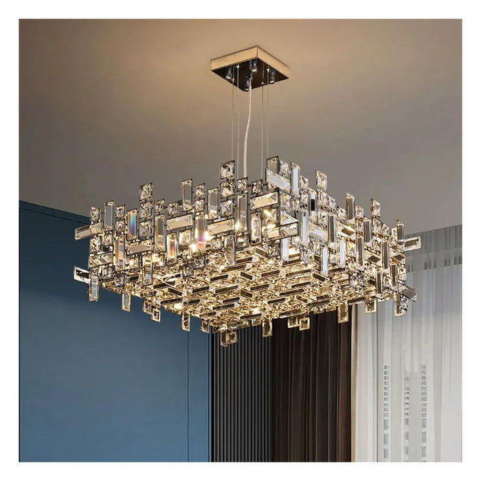 Luxury Crystal Rectangular Pendant Chandelier