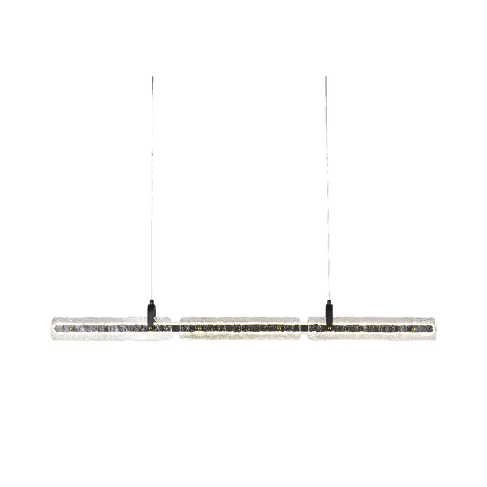 Modern Linear LED Pendant Light with Crystal Accents 36 Watt