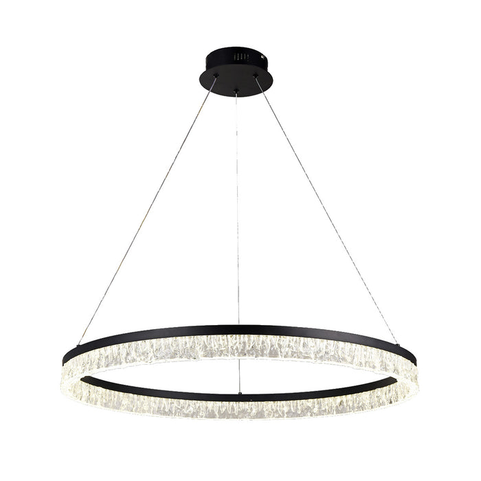 Modern Circular LED Pendant Light - Crystal Design