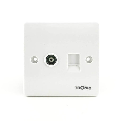 1 Gang TV and Data Socket Socket White