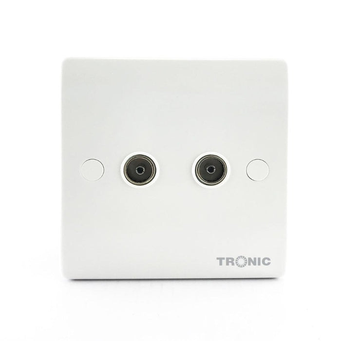 Television Slim 2 Gang Socket - Tronic Kenya 